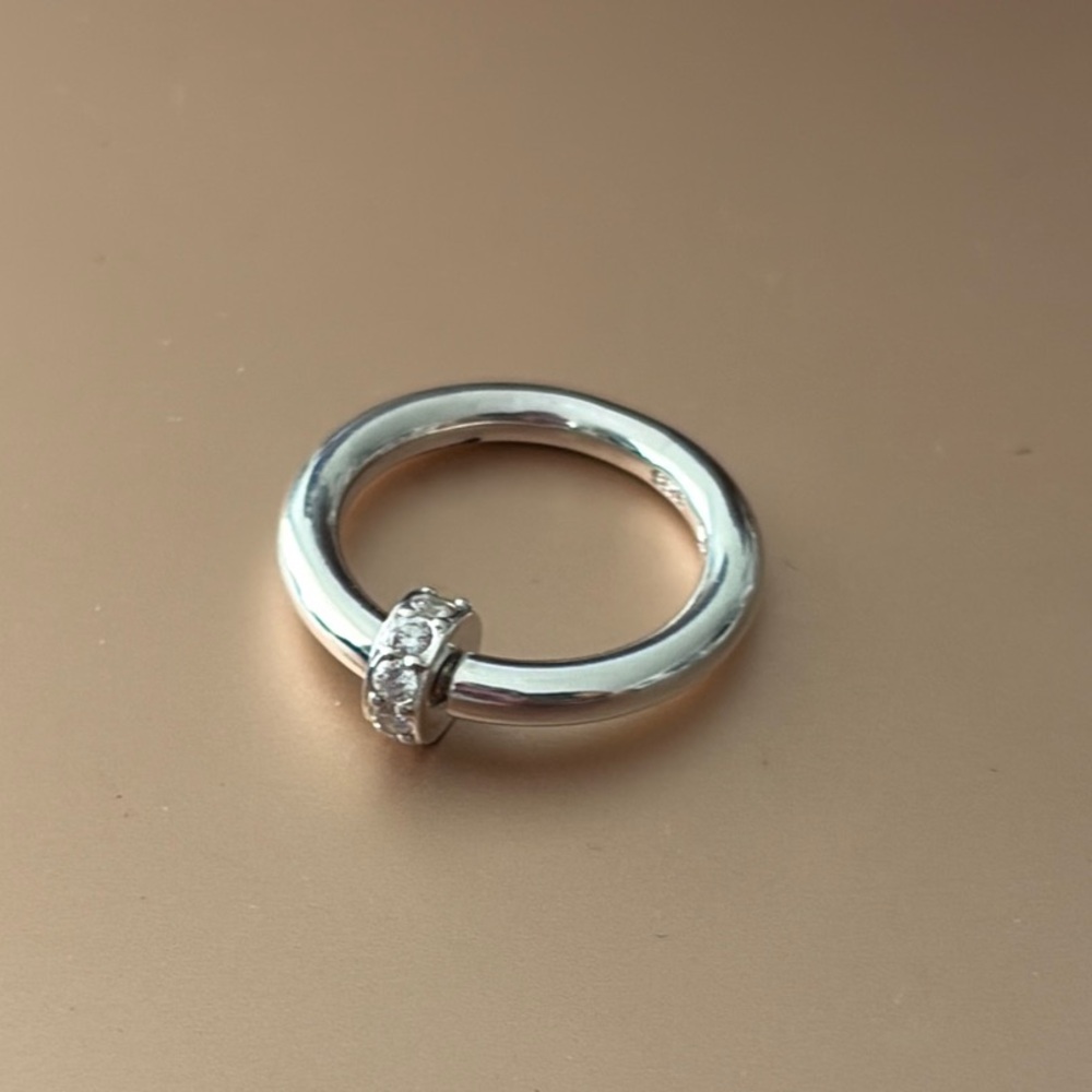 Elegant Silver Ring with CZ Accent